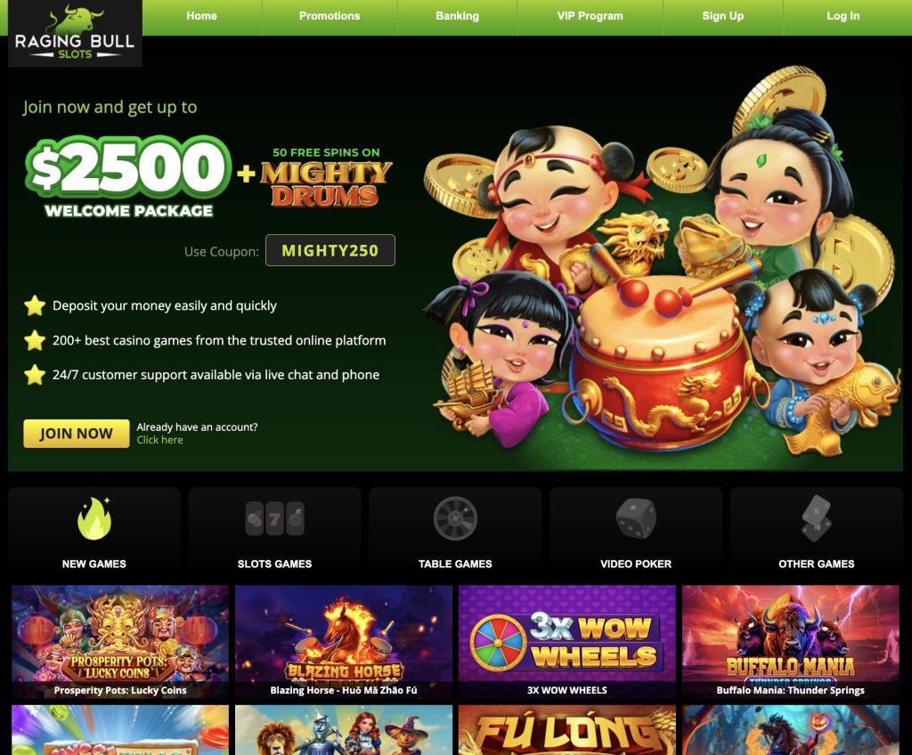 Raging Bull Slots Online Casino in Michigan